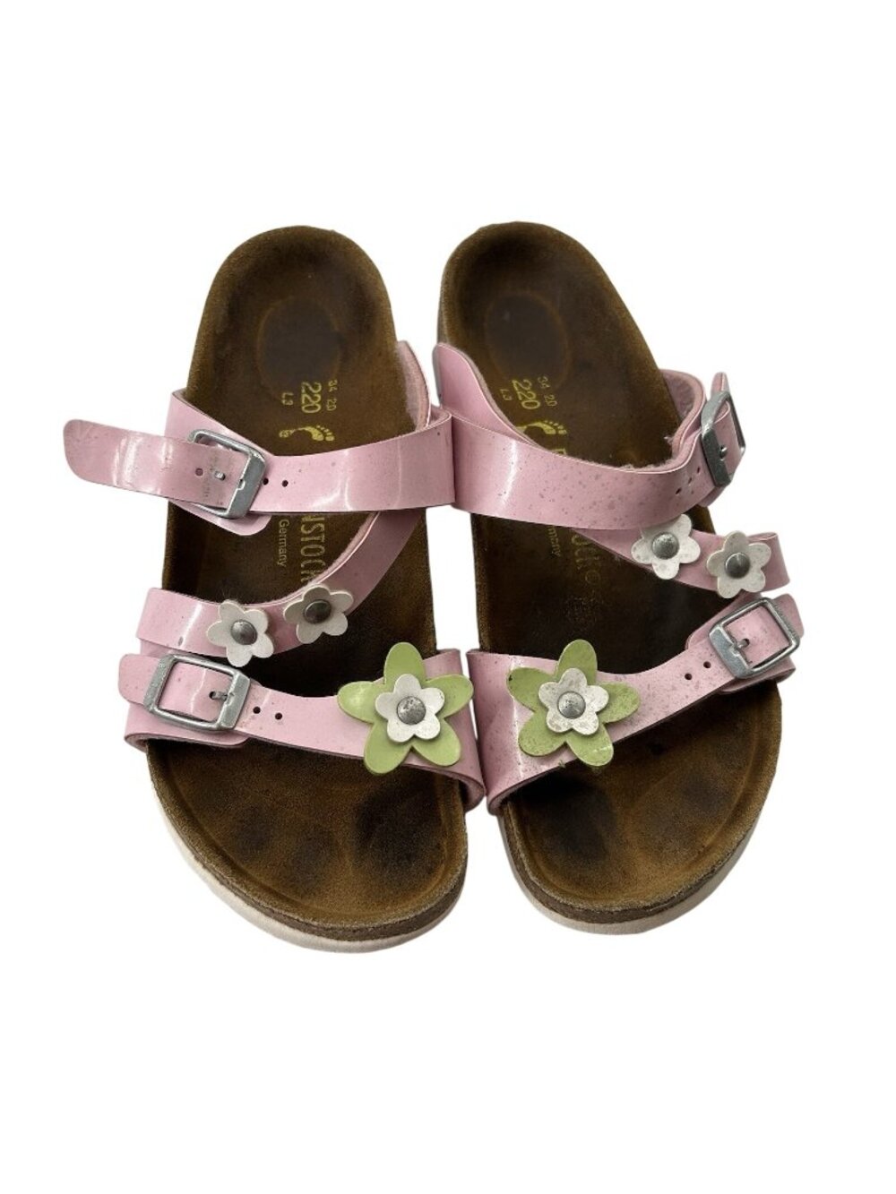 Birkenstock Kids Girls Salina Decorative Flowers Size 3- EU 34 Pink - Cute!!